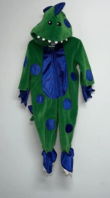 Miniwear Dinosaur Halloween Costume Infant Baby SZ 18 M Green Blue Plush Hooded - Image 1 of 4