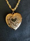 4 Photo Heart Locket Pendant. 1/20 14k  Gold Filled On 20" Sterling Silver Chain