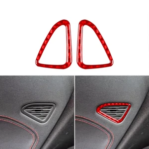 Cubierta de salida de puerta interior de fibra de carbono roja 2X para Chevrolet Corvette C8 - Imagen 1 de 11