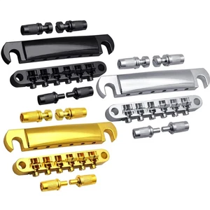 6 Strings Guitar Tune-O-matic Bridge And Tailpiece With Posts For LP Electric - Picture 1 of 15