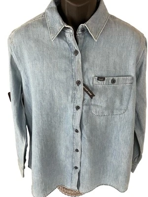 Camisa para mujer Lee Heritage inspirada XL azul abotonada sin broche a presión nueva con etiquetas nos Foto 1 de 4