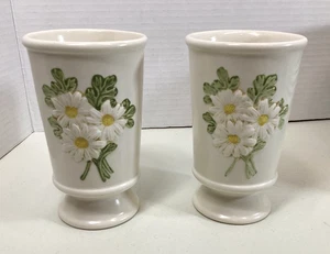 Vintage Metlox Poppytrail Sculptured Daisy 10 oz tumble Set Of 2 - Picture 1 of 9