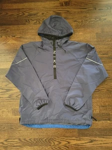 Nike Vintage Windbreaker 1/2 Zip Pullover Men's Size Medium Spellout Blue Y2K  - Picture 1 of 14