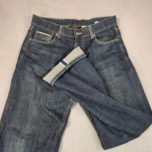 Japanese Selvedge Jeans Herren 32x30 blau Denim gerade Uniform Brücke dunkle Waschung - Bild 1 von 12