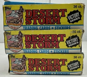 Lot Of 3 Topps 1991 Desert Storm Victory Series Box 2 Full Boxes & 1 Partial - Picture 1 of 7