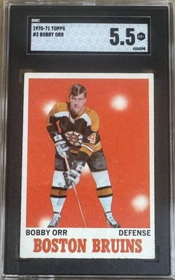 Bobby Orr 1970-71 Topps Hockey Card #3 Vintage Bruins HOF Graded a SGC 5.5 EX+ - Image 1 of 2