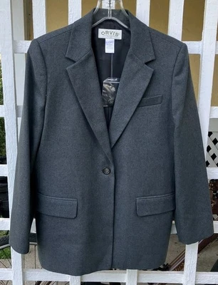 Chaqueta Blazer Orvis Mujer Gris Poliéster 12 Petite NUEVA Foto 1 de 4