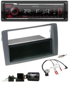 Kenwood Lenkrad Bluetooth USB DAB Autoradio für Fiat Idea 2006-2011 grau - Bild 1 von 9