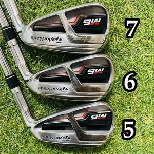 TaylorMade M6 Iron Set 6pcs 5–PW REAX 85 Steel Shaft S Flex RH Used Grips Sligh - Picture 1 of 9