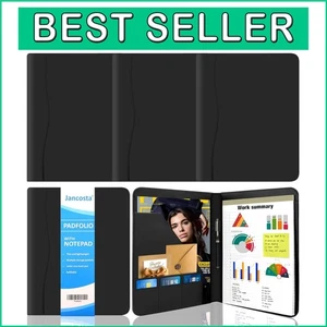 Compact 5 Pack Multi-Functional Padfolio with Stylish Black Design and Notepads - Picture 1 of 9
