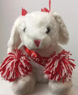 Плюшевые мягкие помпоны для животных Cheerleader White Bunny Rabbit Dan Dee 12 дюймов - Изображение 1 из 4