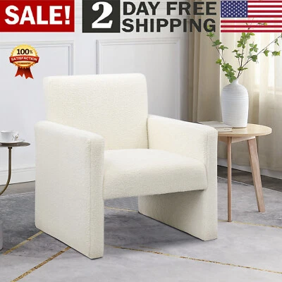 Removable Lamb Wool Upholstered Arm Chair Single Sofa Living Room Comfy NEW - Image 1 of 4