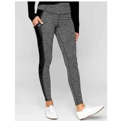 Athleta Metro Drifter Pants Women’s Medium Black Gray Herringbone Luxe Leggings - Image 1 of 4