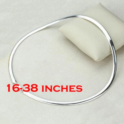 Collar de cadena de espiga italiano genuino de oro blanco de 18 quilates relleno de 16"-24 pulgadas K14 Foto 1 de 4