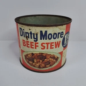 Lata publicitaria de estofado de carne Dinty Moore de colección de los años 50 1,5 lb vacía (sin tapa) - Imagen 1 de 11