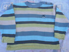 Boys Verbaudet Knitted Stripy Jumper Embroidered Plane Blue Green Age 4 Years