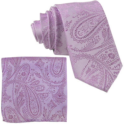 Новые мужские 2,5 «skinny полиэстер сплетенный галстук и hankie пейсли лаванды свадьбы - Изображение 1 из 3