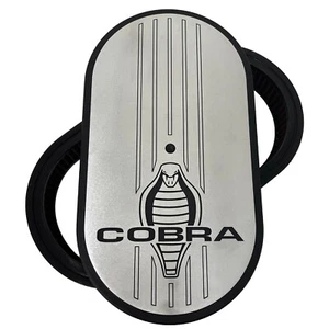 Kit de purificador de aire ovalado Ford Shelby Cobra 15" - plateado - logotipo grabado - Ansen EE. UU. - Imagen 1 de 5
