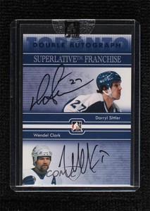 2008 ITG Superlative Franchise Double Blue /25 Darryl Sittler Wendel Clark Auto