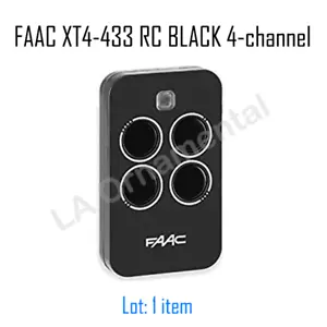 Remote Control FAAC XT4-433 RC BLACK 4 channel transmitters, Range up to 100 m - Picture 1 of 1