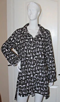 Vestido Camisa Estampado Gatos Encantador Marca Tulipán Talla XL #18 Foto 1 de 4