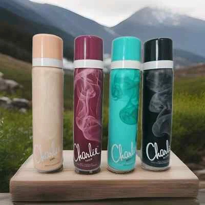 6x Charlie Body Spray 75ml. BLACK, CHIC, TOUCH or ENCHANT Deodorant.