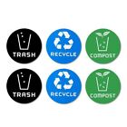 12pcs 10CM PVC Recycle Trash Bin Sticker Vinyl Sticker Decals Garbage Cans D ❤KT
