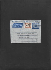 SOUTH AFRICA PRESTAMP AEROGRAMME  "Stalized Deer"  6d + 6d USED dated 1-15-1957 - Picture 1 of 2