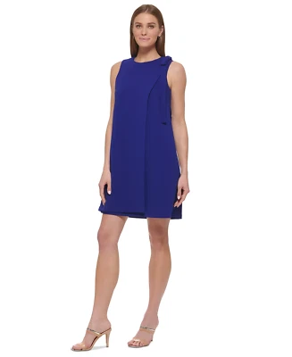Vestido DKNY Mujer Talla 14 Hombro-Arco Sin Mangas Buceo Crepé en Azul $134 Foto 1 de 4