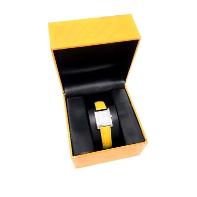 Fendi Designer Quartz Silver Tone Watch with New Yellow Leather Strap - Image 1 of 4