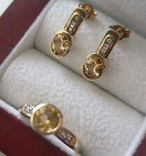 Imperial Topaz 9ct Gold Ring & 9ct Gold Earring set