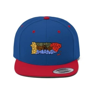 Unisex Flat Bill Hat Gorras Puerto Rico Snapback RV - Picture 1 of 3