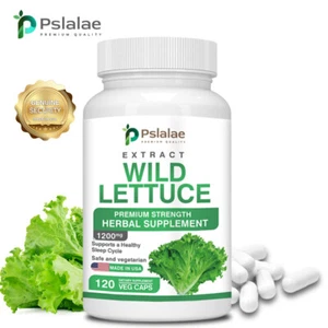 Wild Lettuce Capsules 1200mg - Sleep Aid, Relax & Calm, Relieve Muscle Soreness - Bild 1 von 11