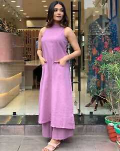 Indian Bollywood Cotton Kurti Palazzo Set Women Designer Pakistani Kurta Dress