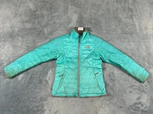 THE NORTH FACE REVERSIBLE INSULATED PUFFER GIRLS JACKET MEDIUM (10-12) GREEN - Picture 1 of 14