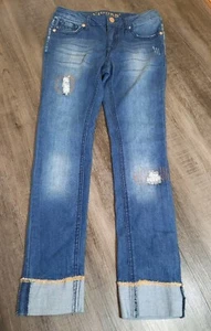 VIGOSS Jeans Girl's Blue Size 10 The Austin Ankle Skinny cuffed bottom - Picture 1 of 10