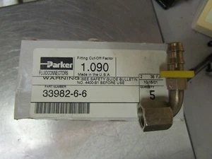 New Box of 5 Parker 37982-6-6 Push-Lok Barbed Female SAE 45°- Swivel  90° Elbow  - Picture 1 of 1