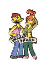 Die Simpsons Cletus und Brandine als Anhänger Müll bestickter Aufnäher, NEU UNBENUTZT