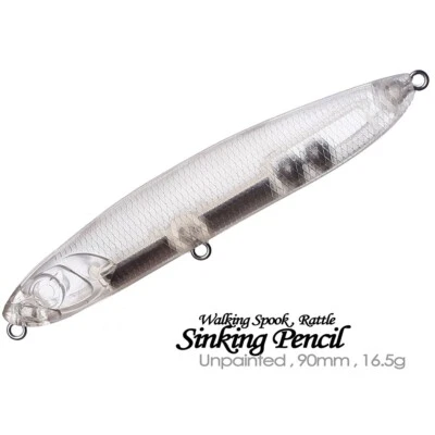 20PCS 9CM 16.5G Sinking Rattle Pencil DIY Unpainted Bait Blank Fishing Lure - Image 1 of 4
