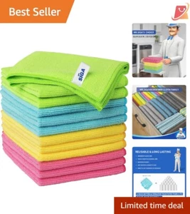 Microfiber Cleaning Cloth Pack of 12 12.6" x 12.6" Absorbent Lint Free Use - Picture 1 of 9