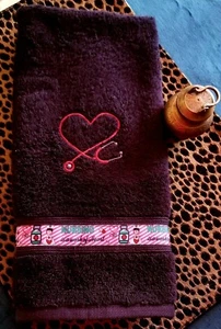 Valentine Nurse Scribble Heart RN LPN CNA Personalized Dish Kitchen Hand Towels - Picture 1 of 4