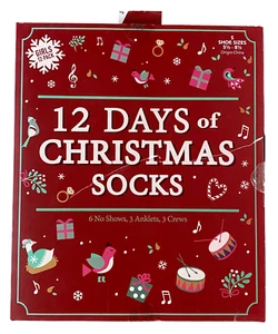 Girls Small 12 Days Of Christmas Holiday Socks Advent Calendar Target - Torn Box - Picture 1 of 3
