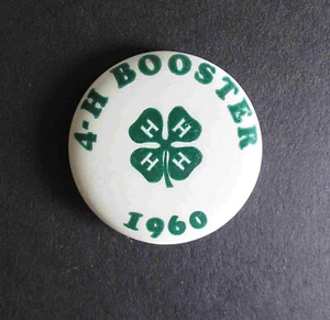 1960 4-H Club 4H BOOSTER Member PIN button pinback 1.75" FREE SH - Picture 1 of 3