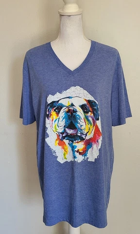 Mississippi State University Short Sleeve V-Neck Women's Top Blue Bulldogs XL Cover