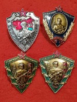 Set 4 badges EXCELLENT BORDER GUARD Senior KGB troops Soviet Russian Army USSR