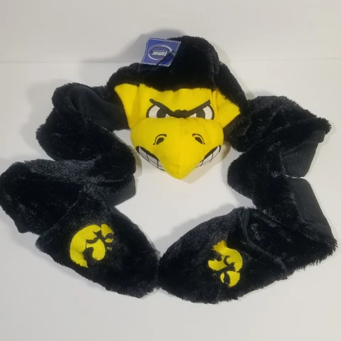 Forever Collectables University of Iowa Hawkeyes NCAA  Long Dangle Hat Mittens Cover
