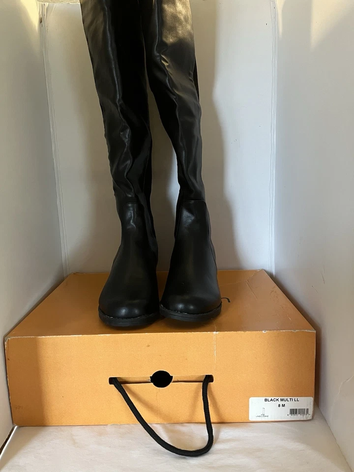 Botas Unisa para mujer 8M Gillean 2 por encima de la rodilla negras nuevas en caja Foto 1 de 4