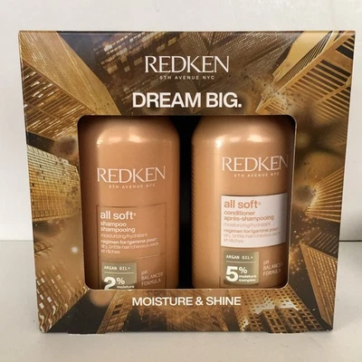 Conjunto de xampu e condicionador Redken All Soft 16,9 oz cada JUMBO - Imagem 1 de 4