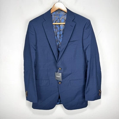 Indochino Luxury Blazer Sport Coat Men 38R Navy Blue Wool Mohair 2 Btn Jacket - Image 1 of 4