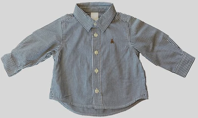 Camisa de Vestir BABY GAP BOYS Clásica Brannan Bear Favoritos Rayas con Botones 6-12M Foto 1 de 4